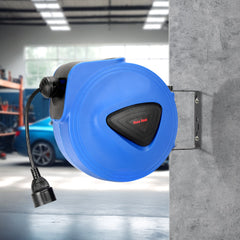 SWANEW Automatik Kabelaufroller 20M+1.5M Kabelaufroller, Kabeltrommel mit Stopfunktion,Verlängerungskabe, mit 180° drehbar Wandhalterung, für Wandmontage