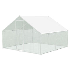 SWANEW Hühnerstall Freilaufgehege 3x3x2m, Hühnerhaus mit Schloss, Geflügelstall Verzinkter Stahl, Kleintierstall
