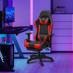 SWANEW Bürostuhl Gaming Stuhl, Ergonomischer Computerstuhl, Gaming Chair mit Fußstütze, Lendenkissen und Kopfkissen, 150 kg Belastbarkeit