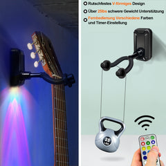 SWANEW Gitarrenhalter, Gitarrenständer, LED Gitarrenwandhalter, Gitarren Haken, für E-gitarre
