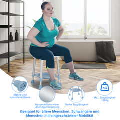 360°Drehbarer Duschhocker Duschstuhl Höhenverstellbar 42-54 cm