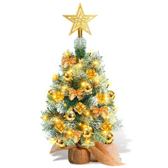 SWANEW Mini Weihnachtsbaum mit LED Beleuchtung, 40CM Tannenbaum Dekoration