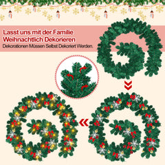 SWANEW Weihnachtsgirlande 5M, Künstlich Tannengirlande mit Beleuchtung, Warmweiß, USB 8 Beleuchtungsmodi verfügbar Weihnachtsdeko