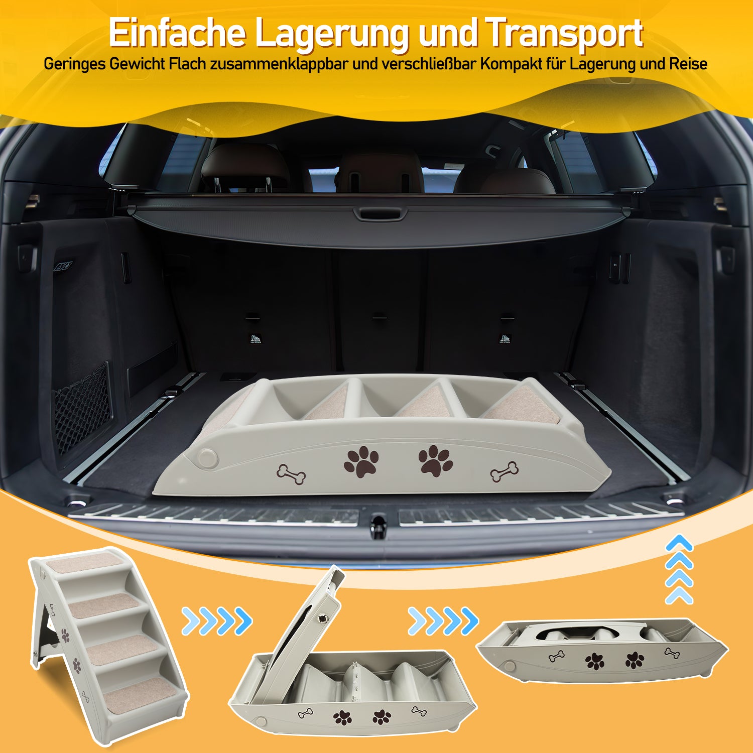 Hundetreppe klappbar 4 Stufen