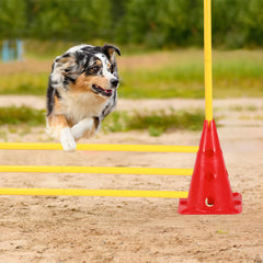 SWANEW Steckhürdenset Hund, Agility Hürden Steckhürden Set, Koordinationstraining, Multifunktionskegel
