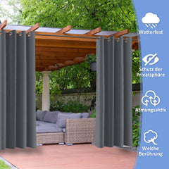 SWANEW Outdoor Vorhang, Garden Outdoorvorhänge, Sichtschutz & Sonnenschutz Outdoor Gardinen, mit Ösen