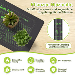 SWANEW Heizmatte Pflanzen mit Thermostat, Wärmematte, IP67 Wasserdicht, 27W/55W
