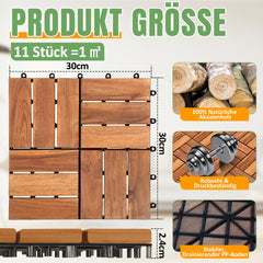 Holzfliesen 30 x 30 cm aus Akazienholz