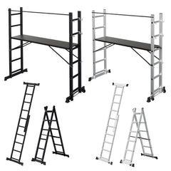 Mehrzweckleiter 4-in-1 Aluminium Leiter 6+6 Stufen