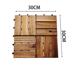 SWANEW Holzfliesen 30x30cm, Terrassenfliesen Akazienholz, Klicksystem Balkonfliesen, Gartenfliesen 6/12 Latten Zuschneidbar