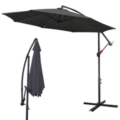 SWANEW Sonnenschirm Alu Ampelschirm mit Kurbelvorrichtung Sonnenschirm UV-Schutz & Wasserabweisende Gartenschirm