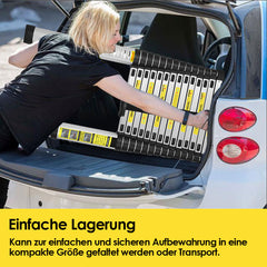 SWANEW Teleskopleiter ausziehbar 4.4 Höhe Anlege Klappleiter 150kg Belastbarkeit